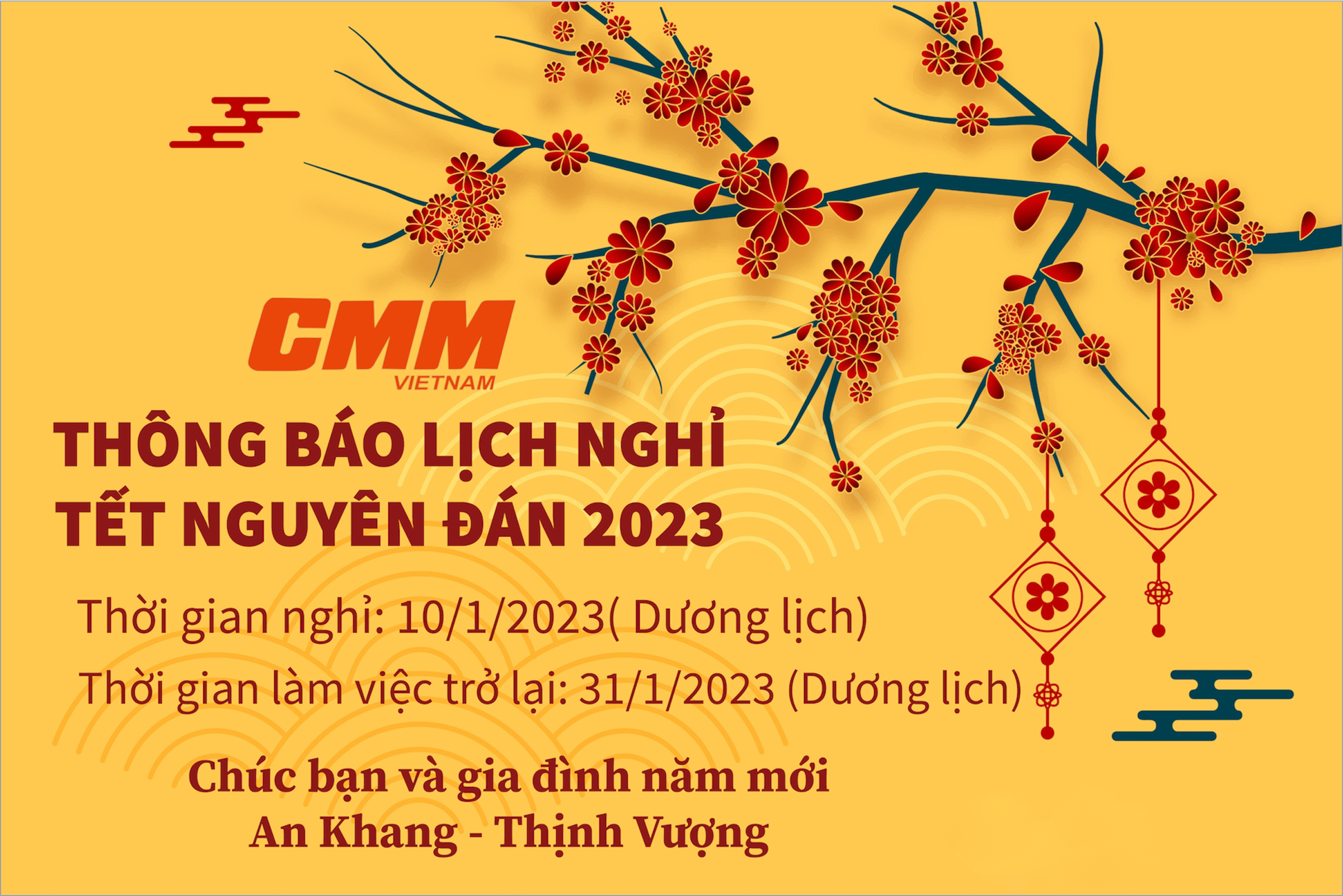 Lịch nghỉ tết Nguyên Đán 2023